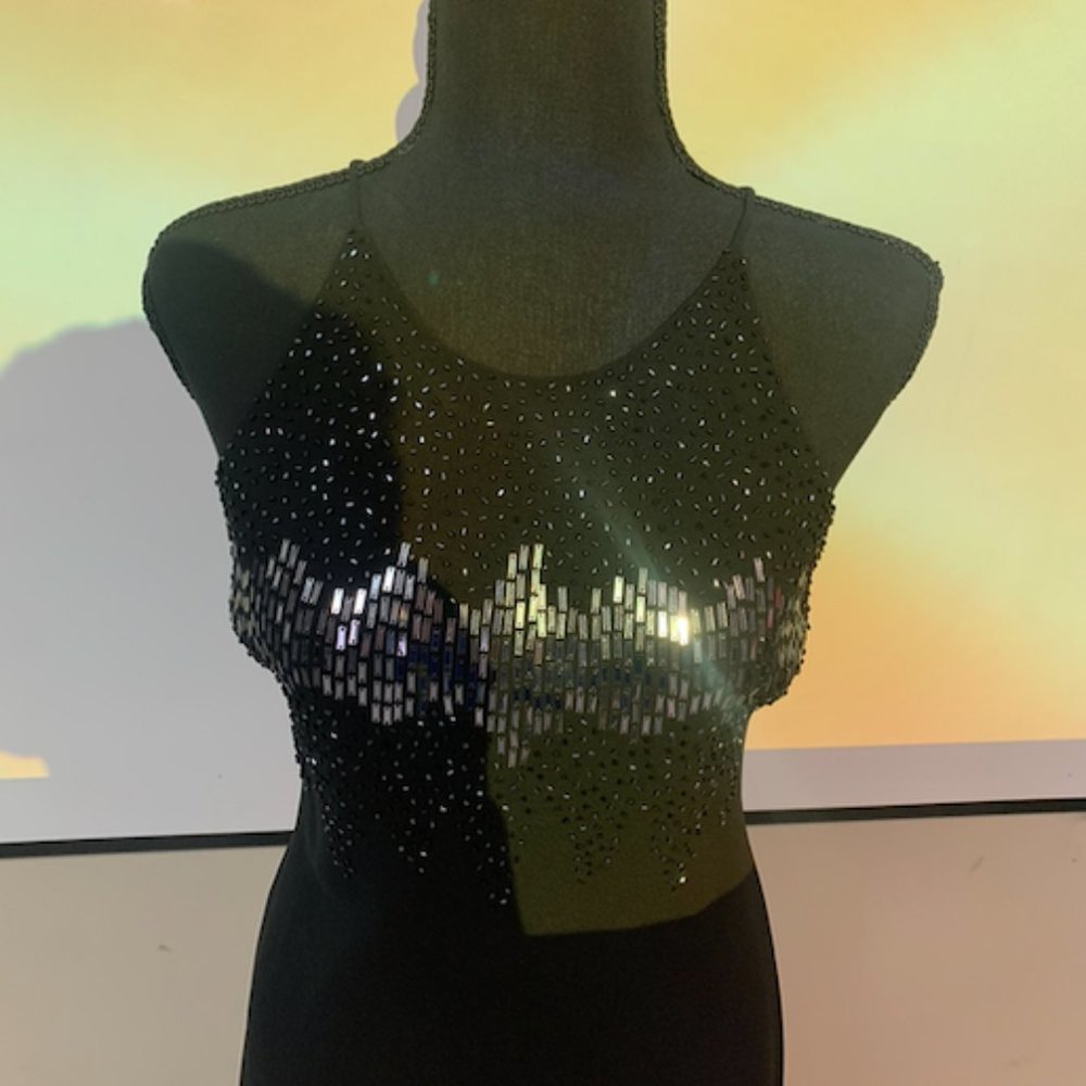 Cachet size 4 black dress, with embellishments